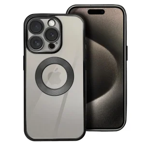 Силиконов калъф Glam за iPhone 16 Pro Max, Черен