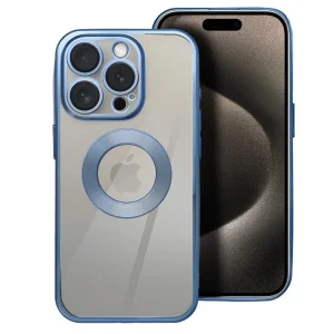 Силиконов калъф Glam за iPhone 16 Pro, Син
