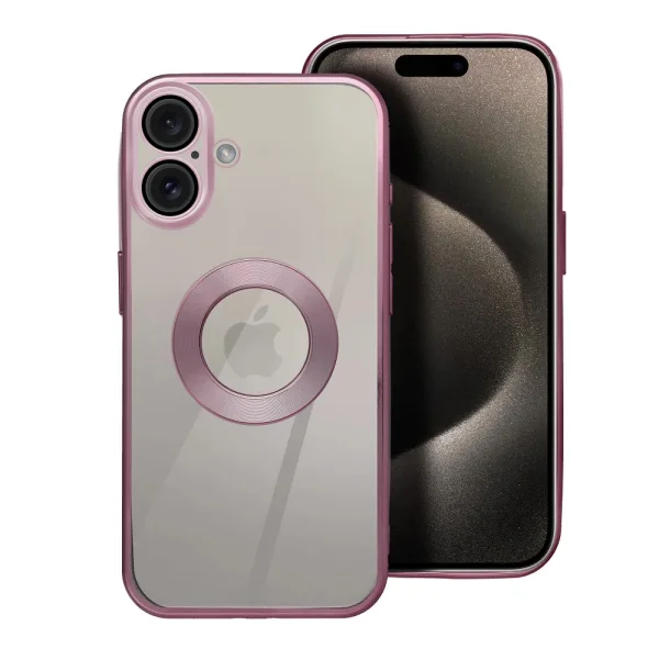 Силиконов калъф Glam за iPhone 16, Розов 1