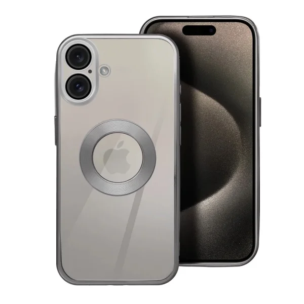 Glam Silicone Case for iPhone 16, Silver 1