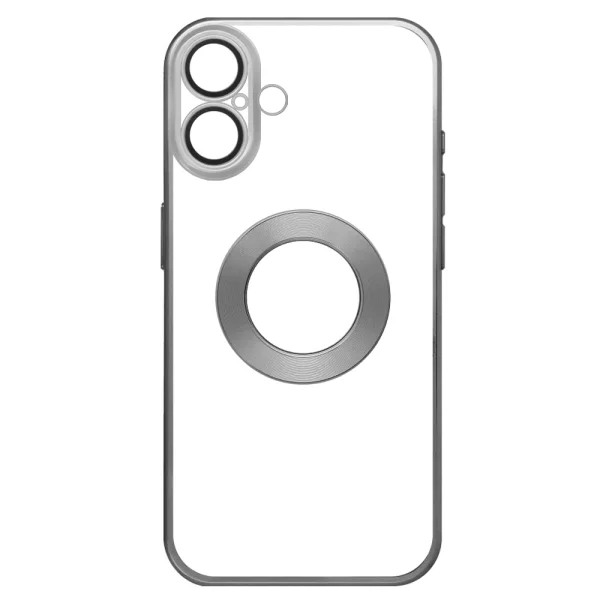 Glam Silicone Case for iPhone 16, Silver 2