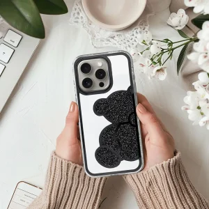 Удароустойчив калъф Teddy Bear за iPhone 16 Pro Max, Черен 4