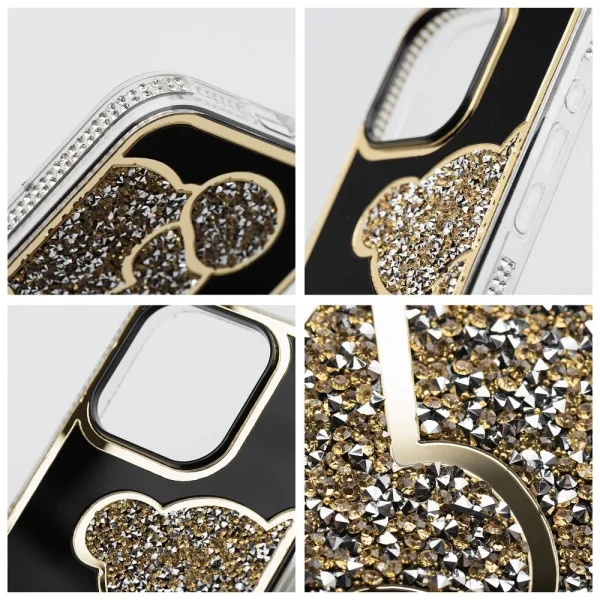 Shockproof Teddy Bear case for iPhone 16 Pro Max, Gold 2