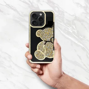 Shockproof Teddy Bear case for iPhone 16 Pro Max, Gold 3