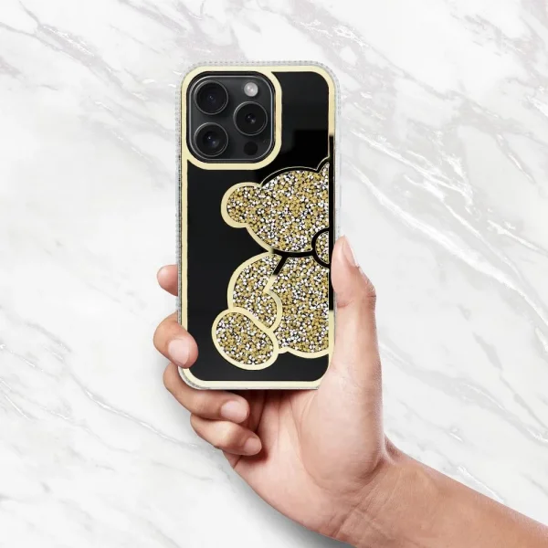 Shockproof case Teddy Bear for iPhone 16 Pro, Gold 3