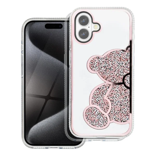 Shockproof case Teddy Bear for iPhone 16, Pink 1