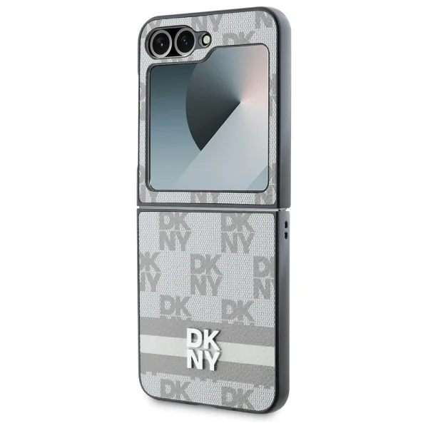 Калъф DKNY за Samsung Galaxy Z Flip 6, PU Leather Checkered Pattern and Stripe Case, DKHCZF6PCPTSSE 4