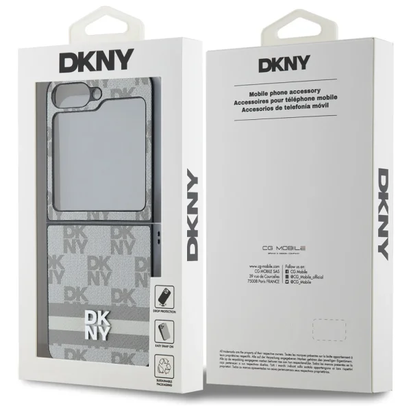 Калъф DKNY за Samsung Galaxy Z Flip 6, PU Leather Checkered Pattern and Stripe Case, DKHCZF6PCPTSSE 6