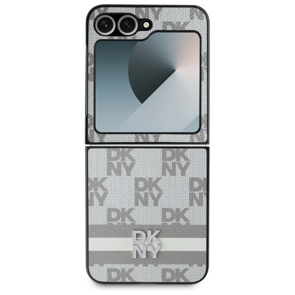 Калъф DKNY за Samsung Galaxy Z Flip 6, PU Leather Checkered Pattern and Stripe Case, DKHCZF6PCPTSSE 2