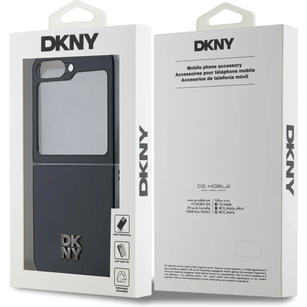 Калъф DKNY за Samsung Galaxy Z Flip 6, PU Leather Stack Logo Case, DKHCZF6PSMCSLK 6