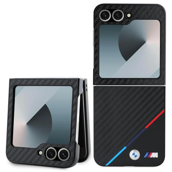 Калъф BMW за Samsung Galaxy Z Flip 6, M PU Carbon Tricolor Stripe, BMHCZF623PUDTK 1