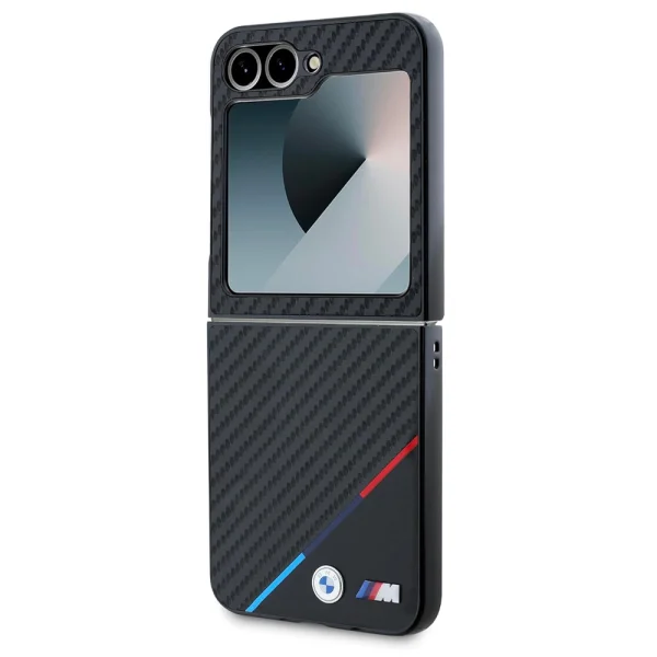 Калъф BMW за Samsung Galaxy Z Flip 6, M PU Carbon Tricolor Stripe, BMHCZF623PUDTK 2