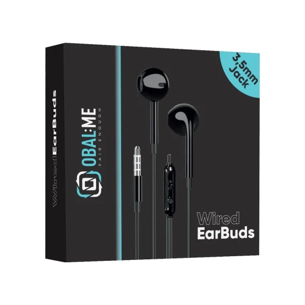 Слушалки с микрофон OBAL-ME Wired Earphones 3.5mm Jack, Черен 3