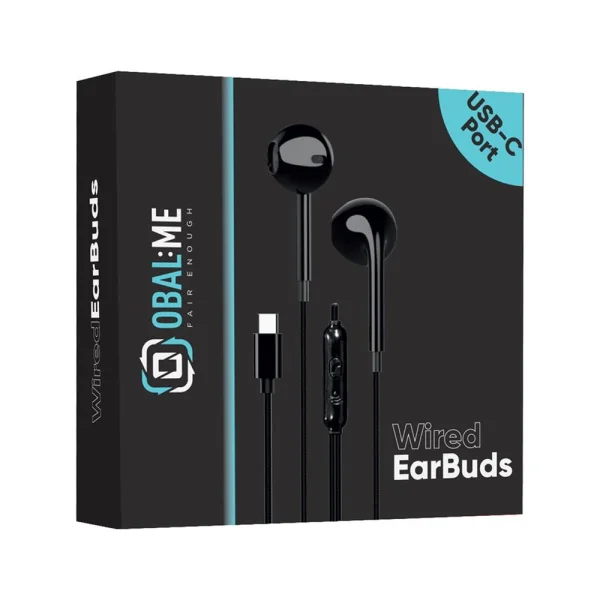Слушалки с микрофон OBAL-ME Wired Earphones USB-C, Черен 2