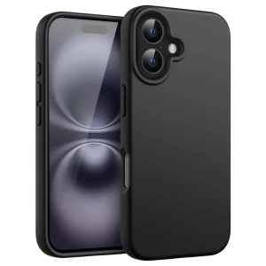 Силиконов калъф Matte за iPhone 16 Plus, Черен