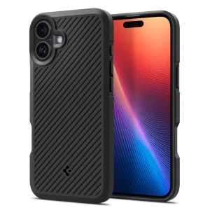 Удароустойчив калъф Spigen Core Armor за iPhone 16, ACS08220, Matte, Черен