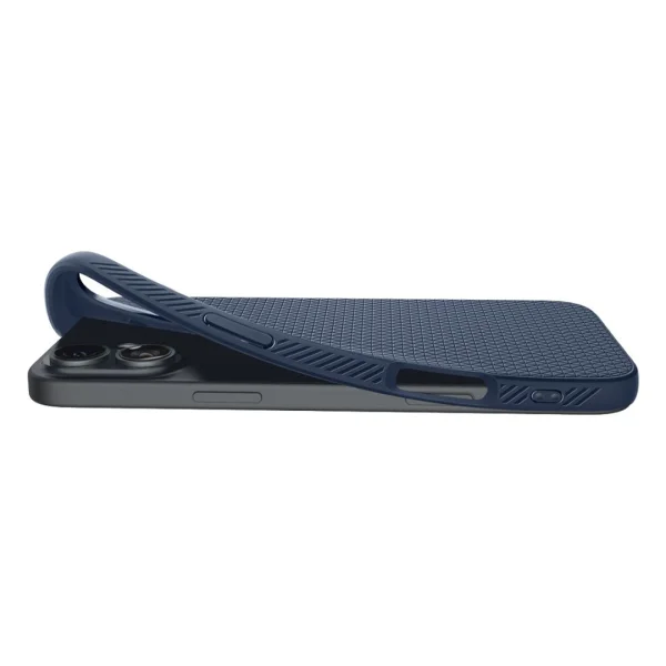 Spigen Liquid Air Shockproof Case for iPhone 16, ACS08195, Matte, Dark Blue 6