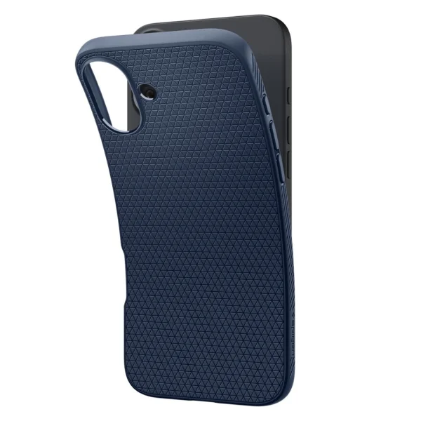Spigen Liquid Air Shockproof Case for iPhone 16, ACS08195, Matte, Dark Blue 4