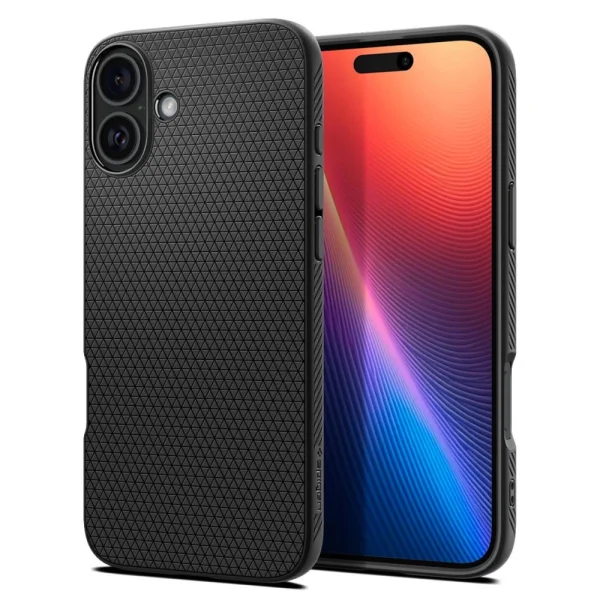 Удароустойчив Калъф Spigen Liquid Air за iPhone 16 Plus, ACS08066, Matte, Черен 2