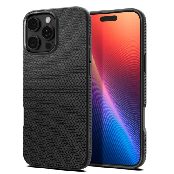 Shockproof Case Spigen Liquid Air for iPhone 16 Pro, ACS08117, Matte, Black 2