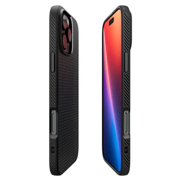 Shockproof Case Spigen Liquid Air for iPhone 16 Pro, ACS08117, Matte, Black 6