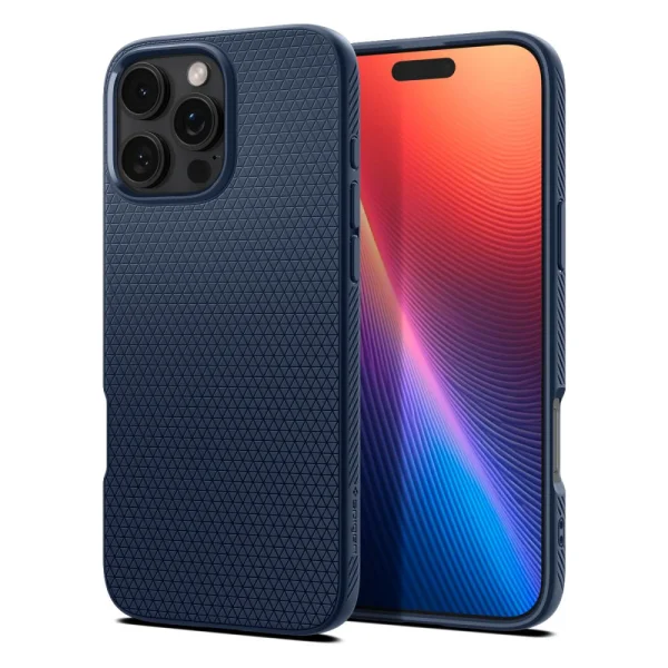 Shockproof Case Spigen Liquid Air for iPhone 16 Pro, ACS08118, Matte, Dark Blue 2
