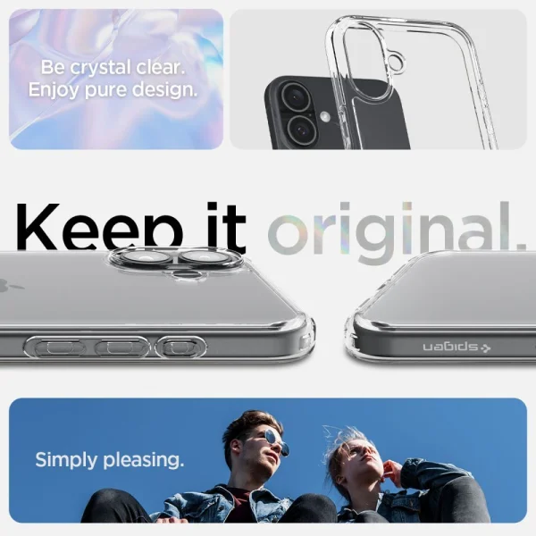 Shockproof case Spigen Ultra Hybrid for iPhone 16, ACS08197, Transparent 5