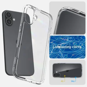 Shockproof case Spigen Ultra Hybrid for iPhone 16, ACS08197, Transparent 6