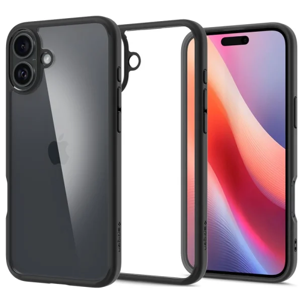 Spigen Ultra Hybrid Shockproof Case for iPhone 16, ACS08201, Matte, Black 1