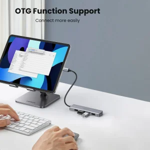 USB Hub UGREEN CM219 4xUSB-A 3.0 1xUSB-C Input USB-C, Silver 4