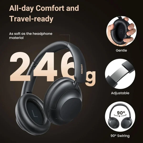 Слушалки Bluetooth UGREEN HP202 Max5 ANC, Черен 3