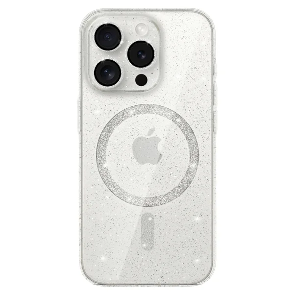 Shockproof case Glitter MagSF for iPhone 16 Pro Max, Transparent 1