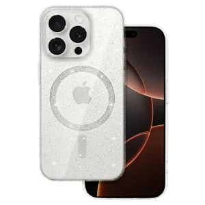 Shockproof case Glitter MagSF for iPhone 16 Pro Max, Transparent 3