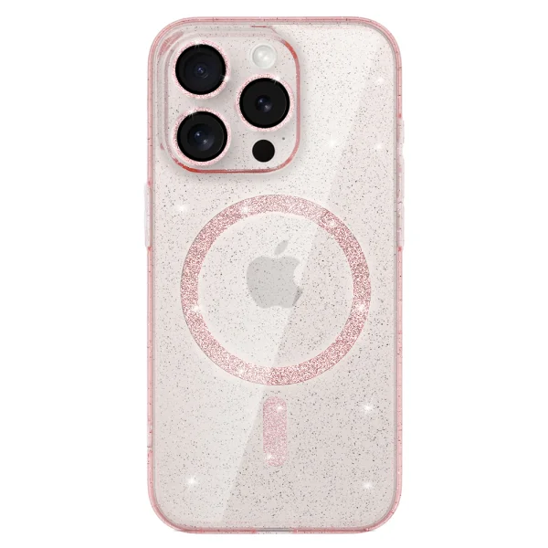 Shockproof case Glitter MagSF for iPhone 16 Pro Max, Pink 1
