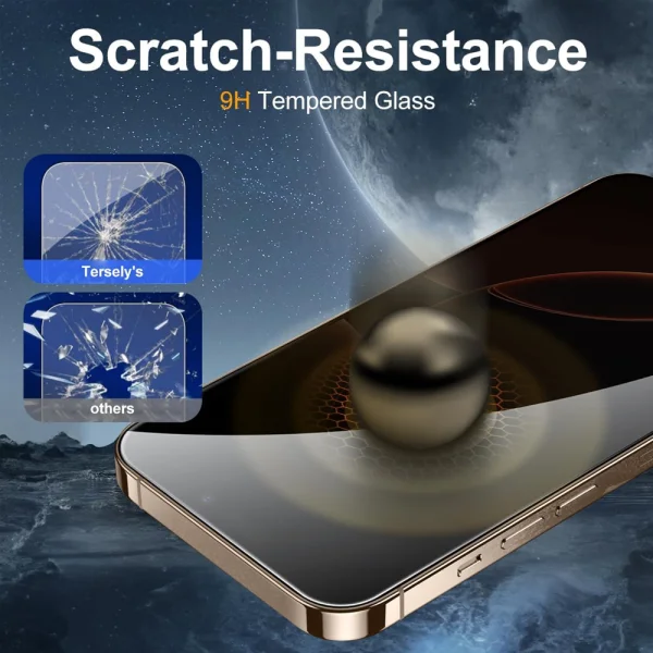 Glass Screen Protector PRIVACY for iPhone 16 Pro, 5D Full Glue, Black 4