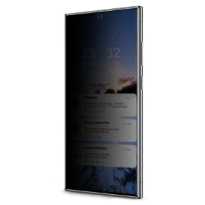 PRIVACY Tempered Glass Protector for Samsung Galaxy S24 Ultra, 5D Full Glue, Black 3