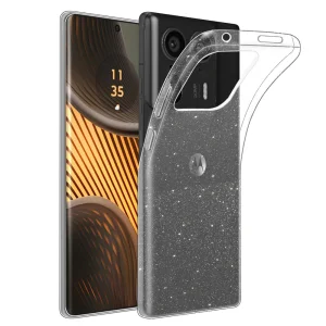 Techsuit SparkleSkin silicone case for Motorola Edge 50 Ultra, Transparent