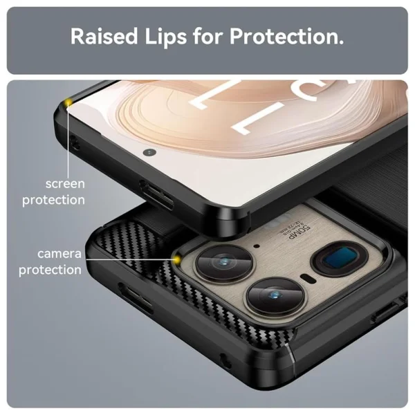 Силиконов Калъф Techsuit Carbon Fibre Brushed за Motorola Edge 50 Ultra, Черен 3