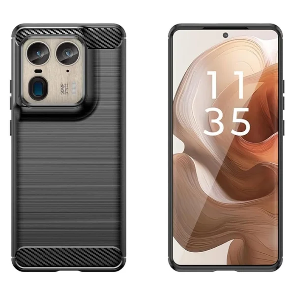 Силиконов Калъф Techsuit Carbon Fibre Brushed за Motorola Edge 50 Ultra, Черен 2