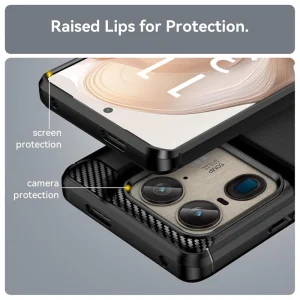 Силиконов Калъф Techsuit Carbon Fibre Brushed за Motorola Edge 50 Ultra, Черен 3
