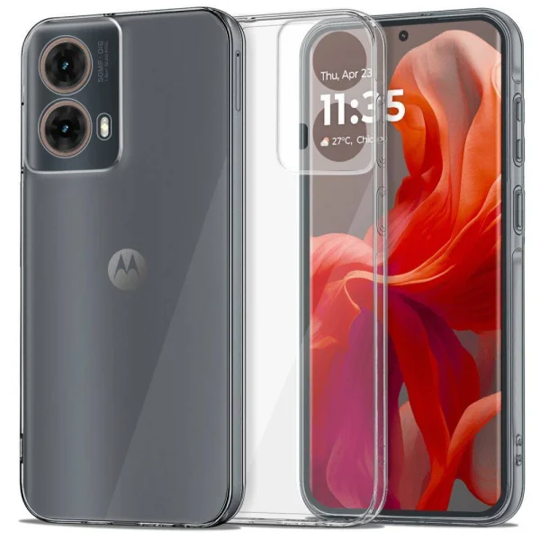 Силиконов калъф Techsuit Silicone за Motorola Moto G85, Прозрачен 2