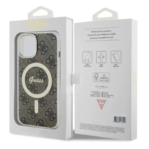 Калъф GUESS, IML 4G MagSafe за iPhone 15, GUHMP15SH4STW, Кафяв 5
