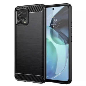 Силиконов Калъф Techsuit Carbon Fibre Brushed за Motorola Moto G72, Черен