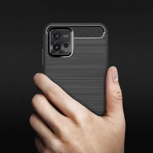 Силиконов Калъф Techsuit Carbon Fibre Brushed за Motorola Moto G72, Черен 3