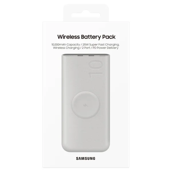 Външна батерия Samsung Wireless 10 000 mAh 2xUSB-C 25W, Power Bank, EB-U2510XUE, Бежов 3