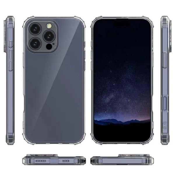 Silicone Case Anti Shock for iPhone 16 Pro, 1.5mm, Transparent 3