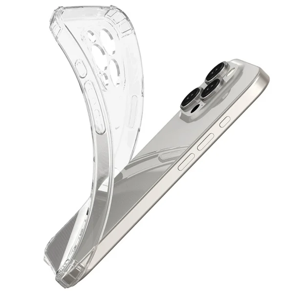 Silicone Case Anti Shock for iPhone 16 Pro Max, 1.5mm, Transparent 2