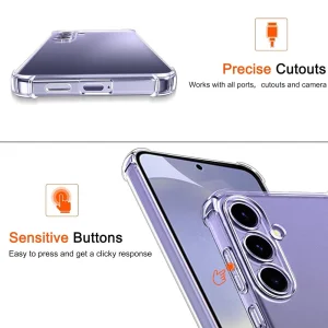 Anti Shock Silicone Case for Samsung Galaxy S24 FE, 1.5mm, Transparent 4