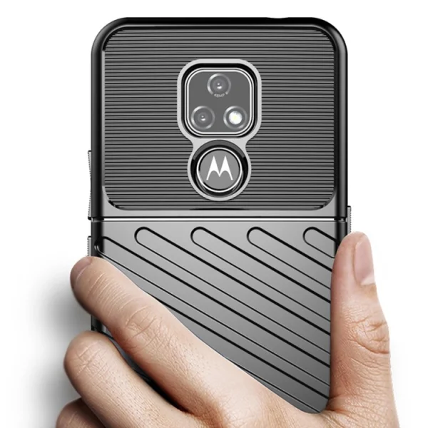 Silicone Case Twill Texture for Motorola Moto E7, Black 3