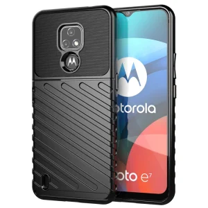 Силиконов Калъф Twill Texture за Motorola Moto E7, Черен